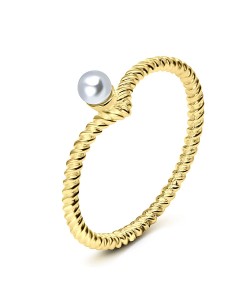 Pearl Gold Plated Silver Rings NSR-2905-GP